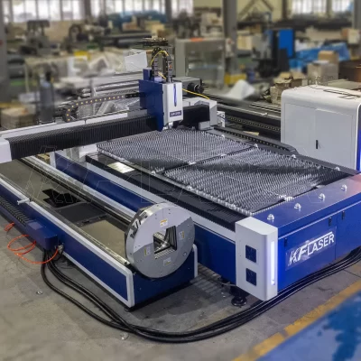 Máquina de corte a laser de fibra KF 3000W 6000W para aço inoxidável 4 eixos CNC cortador de fibra tubo de chapa de metal