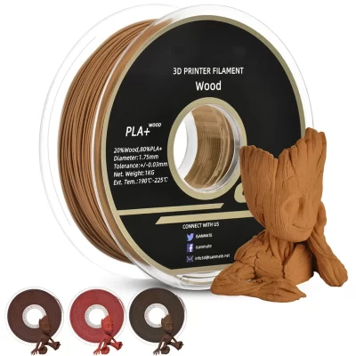 Filamento de impressora 3d pla + madeira, sublimação, material de impressão 3d de madeira, 1.75mm, 1kg/500g/250g, rosa, ébano, sandália vermelha, filamentos de madeira