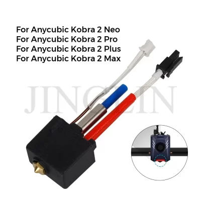 Kit hotend de atualização 24v 60w para anycubic kobra 2 plus/2 max/2 neo/2 pro cabeça de impressora 3d bico vulcão de aço duro de latão 0.2 0.4