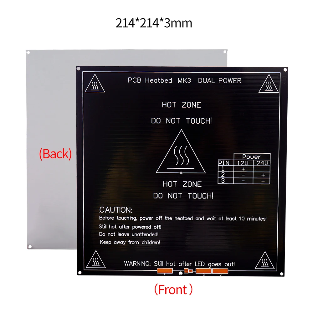 MK2A MK3 MK2B Cama Aquecida PCB Alumínio12V 24V HeatBed Plataforma de Impressão 300x200 214x214 220x220mm Peças de Impressora 3D - Image 3