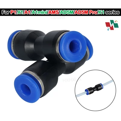 Para bambu lab x1 x1c x1e p1p p1s impressora 3d tubo ptfe conector pneumático 1.75mm extrusora de filamento buambulab peça de impressora 3d