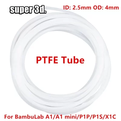 1/2/50m bambu laboratório ptfe tubo id 2.5mm od 4mm p1p ams a1 mini tubo teflonto 1.75mm para impressora 3d bambulab a1/a1 mini/p1p/p1s/x1c