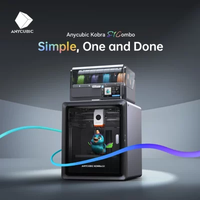 Anycubic Kobra S1 Combo Impressora 3D multicolorida Core XY Estrutura estável Impressora 3D ultrassilenciosa de alta precisão Velocidade máxima 600 mm/s