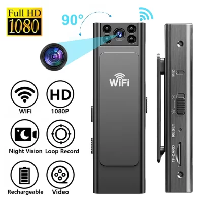 Hd 1080p wifi mini câmera portátil gravador de vídeo digital polícia corpo cam visão noturna infravermelha esportes dv dvr pequena filmadora