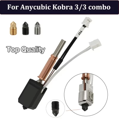 Kit hotend atualizado para anycubic kobra 3 bi metal heatbreak hot end 24v 60w tubo de aquecimento termistor para anycubic kobra 3 combo