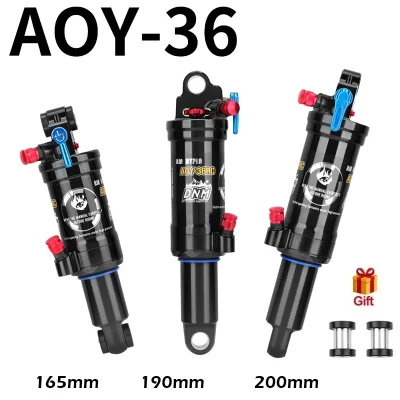 Amortecedor mtb 165mm 190mm 200mm cauda macia controle manual com tampa rebote bicicleta ar choque traseiro peça de ciclismo