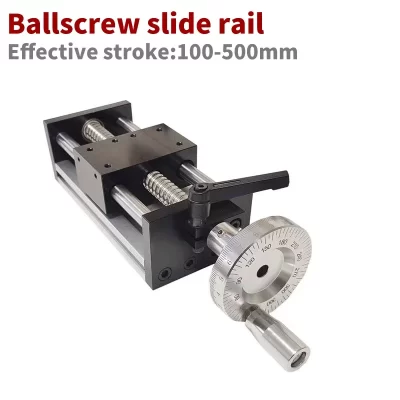 Guia linear manual mesa deslizante 100-500mm curso parafuso esférico sfu1204 volante duplo eixo óptico cnc serra de mesa impressora 3d xy