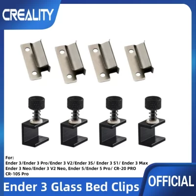 Clipes de cama de vidro para impressora 3D Creality, clipes de cama de vidro Ender 3 para Ender 3 Pro/Ender 3 Neo/Ender 5/Plus fáceis de instalar e remover