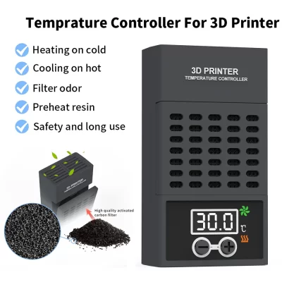 Mini aquecedor para ELEGOO,ANYCUBIC,CREALITY LCD DLP Resina LCD Controlador de temperatura da impressora 3D Termostato de aquecimento Controle de temperatura