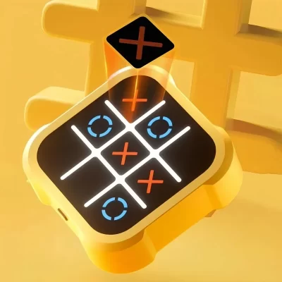 Multifuncional eletrônico tic-tac-toe jogos de tabuleiro montessori quebra-cabeça jogo de mesa xadrez conjunto portátil para adultos crianças