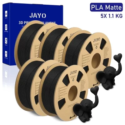 Jayo petg/abs/asa/seda/tpu/pla série filamento 1.75mm 5 rolos impressora 3d 100% sem bolha para fdm diy material de presente transporte rápido