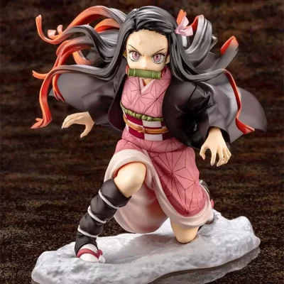 Kamado nezuko estatuetas demon slayer pvc ornamentos anime kimetsu no yaiba modelo kits brinquedos miniaturas kits de garagem figura de ação