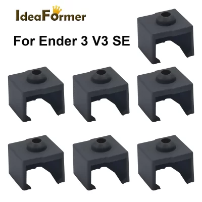 1/3/5/10 pçs meias de silicone para ender3 v3 se aquecedor bloco capa hotend isolamento térmico caso preto impressora 3d