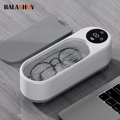 Máquina portátil de limpeza doméstica, limpador ultrassônico de cápsula limpa de 450ml, máquina de limpeza de joias para anel, óculos, escova de maquiagem