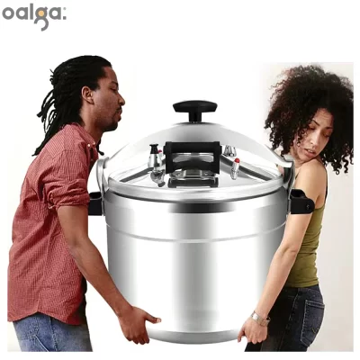 Panela de pressão comercial de grande capacidade, panela de guisado, panelas de cozinha, panela de segurança, fogão de indução, 9-60L