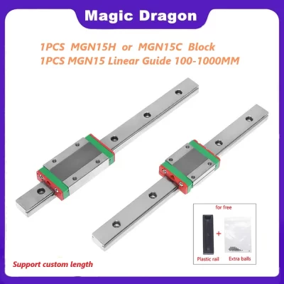15mm mgn15 l de 100mm a 1000mm 1 peça trilho linear + 1 peça mgn15h ou mgn15c bloco trilho de guia linear transporte deslizante peça de impressora 3d cnc