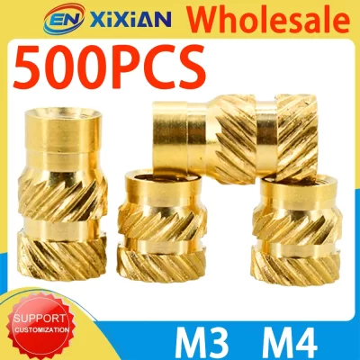 Atacado 500 peças m3 m4 porca de inserção rosqueada latão serrilhado hot melt prensa térmica nutsert inserção de cobre embutida para impressora 3d