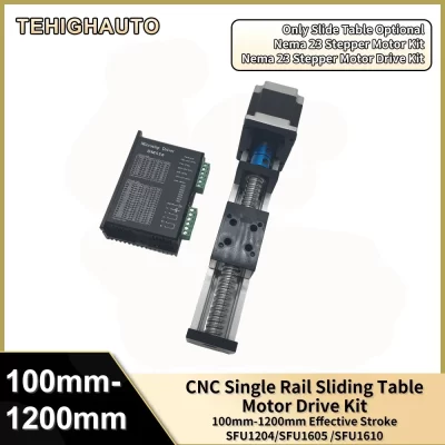 Xyz eixo guia linear estágio único trilho sfu1204/1605/1610 parafuso esférico motorizado cnc mesa deslizante kit de motor robô de eixo único