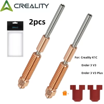 Bico k1c de 2 peças, bico unicórnio de troca rápida ender 3 v3, bico para impressoras 3d creality k1c/nder 3 v3/ ender 3 v3 plus