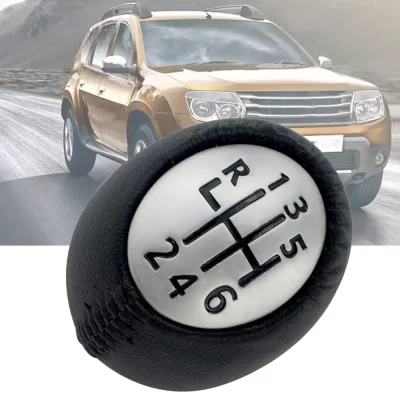 Botão de mudança de engrenagem de 6 velocidades para Renault Duster Stick Lever Pen Handebol Substituição Couro Pu 2010 2011 2012 2013 2014 2015 2016