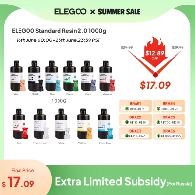 Elegoo Mars 2 Pro 405nm resina uv para a impressora 3d marte 2 3d material de impressão resina sensível uv normal 1kg garrafa líquida elegoo mars 2 pro
