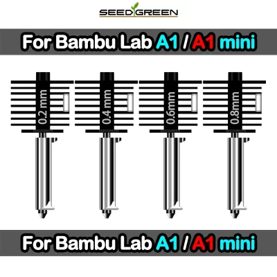 Hotend para bambu lab a1 mini montagem hotend kit 0.2 0.4 0.6 0.8mm bocal substituível para impressora 3d laboratório de bambu a1/a1 mini