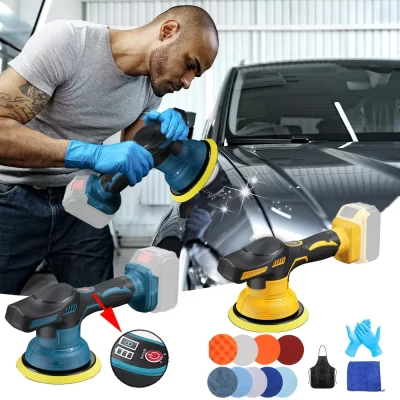 Máquina de polimento para carro 18-21v polidor sem fio 8 engrenagens 380w automotiva elétrica reparação lixadeira sem fio polonês