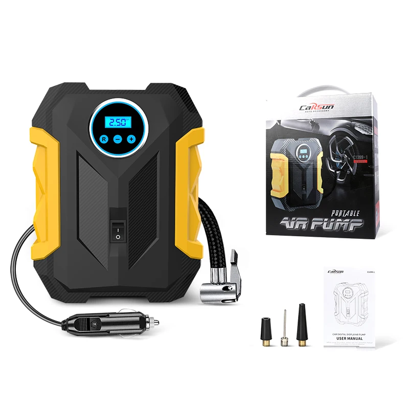 Carsun portátil automóvel compressor de ar digital bomba de inflação dos pneus lâmpada led bomba de compressão dos pneus compressor para carro motocicleta - Image 6