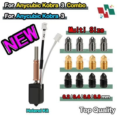 Para anycubic kobra 3 hotend kit nova atualização hotend para anycubic kobra 3 cerâmica hotend impressora 3d latão bocal de aço endurecido