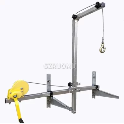 Ferramenta de elevação, Guindaste, Dobrável, Travamento automático, Guincho manual, Conjunto de ar condicionado, 10 m, 15m