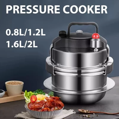 Panela de pressão pequena para acampamento ao ar livre, 0,8-2l, aço inoxidável 304, panela de arroz portátil para cozinha, ferramenta de cozinha, panela de pressão