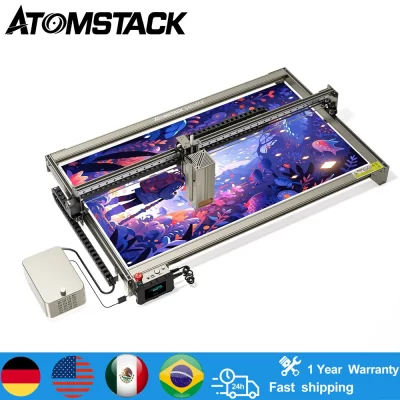 Atomstack s40 max 210w máquina de gravação e corte a laser modo duplo 24w/48w com assistência de ar cnc roteador de metal para cortador gravador
