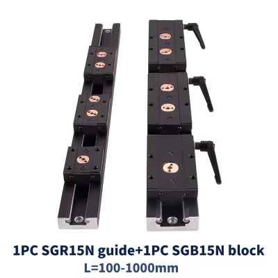 Trilho de guia linear de eixo duplo embutido, rolamento de rolo de alumínio, guia industrial sbr15n + slider de roda gb15n 3/4/5