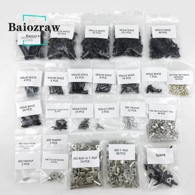Baiozraw-Trident Peças Impressora 3D, Fixadores De Projeto DIY, Porcas De Parafuso, Kit Completo, Peças Voron
