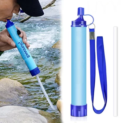 Mini filtro de água ao ar livre palha purificação de acampamento portátil caminhadas purificador de água para sobrevivência ou suprimentos de emergência