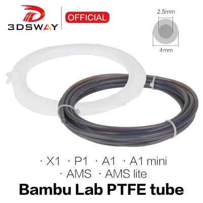 Para Bambu Lab P1P AMS A1 mini Impressora 3D Tubo PTFE Teflonto Extrusora Bowden 1.75mm ID2.5mm OD4mm Peças de Filamento Bambulab