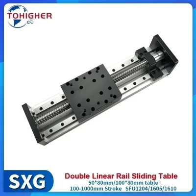 Mesa de guia linear cnc, trilho duplo, mesa deslizante, eixo xyz, parafuso esférico, palco linear, mesa móvel, 80mm de largura, sfu1204/sfu1605/1610