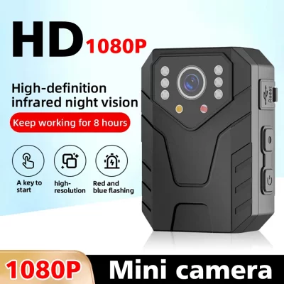 Mini câmera corporal full hd 1080p, gravador de vídeo com visão noturna, esportes, guarda de segurança, polícia, filmadoras de aplicação do local
