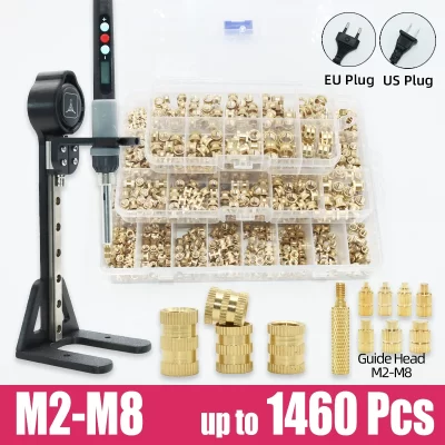 M2 m3 m4 m5 m6 m8 ferramenta de inserção térmica e inserções de bronze porca ferro de solda rosqueado ponta de cobre porca de inserção para impressora 3d de plástico