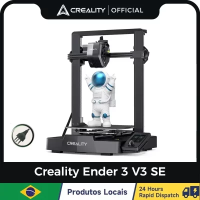 Creality Ender-3 V3 SE Impressora 3D FDM de qualidade com nivelamento automático sem complicações, velocidade de impressão de 250 mm/s, filamento de carga automática
