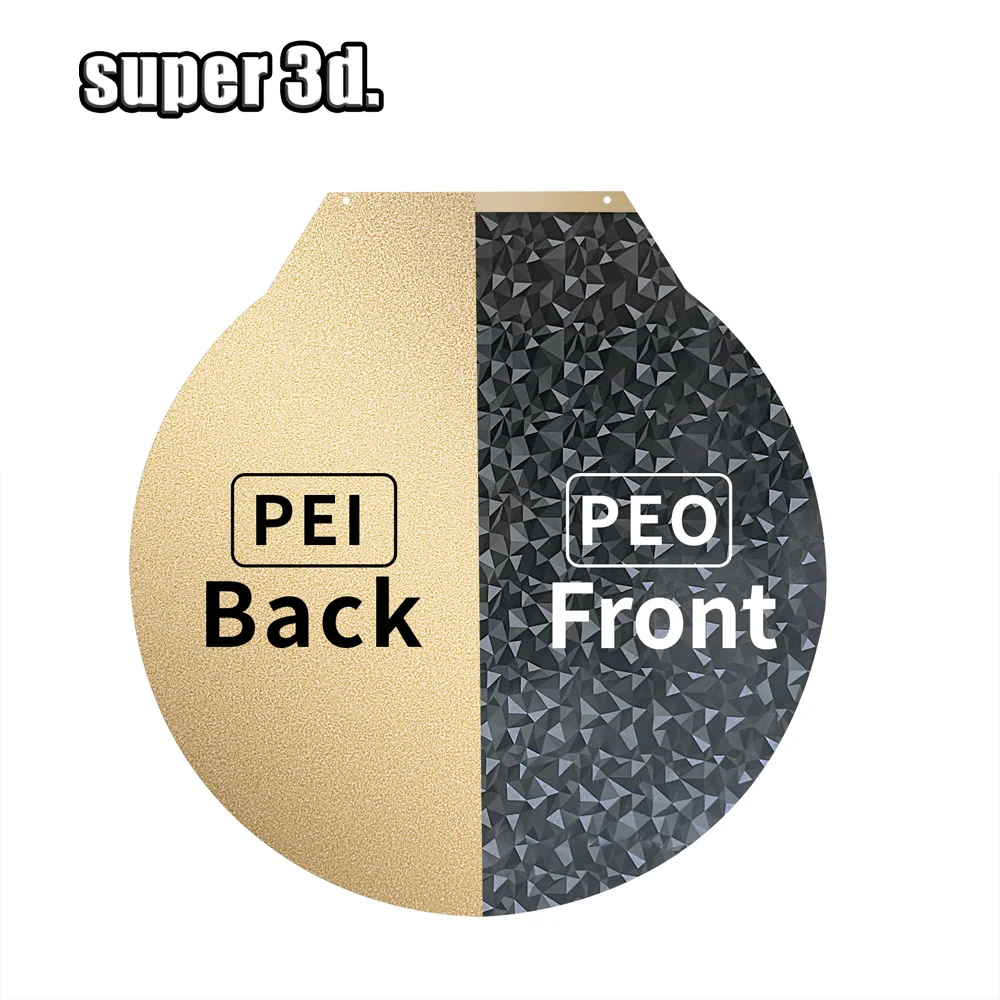 Placa peo redonda para flsun v400 sr pei, folha de aço magnética dupla face, placa de construção de impressora 3d para v400 flsun super racer - Image 2