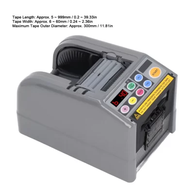 Dispenser fita automática, elétrico, automático, cortador manual, máquina de corte duplo, casa, escritório