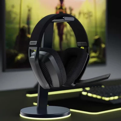 BINNUNE BW06 Fone de ouvido sem fio para jogos de 2,4 GHz com microfone para PS5 PS4 PC Mac Playstation Fone de ouvido para jogos Bluetooth com microfone