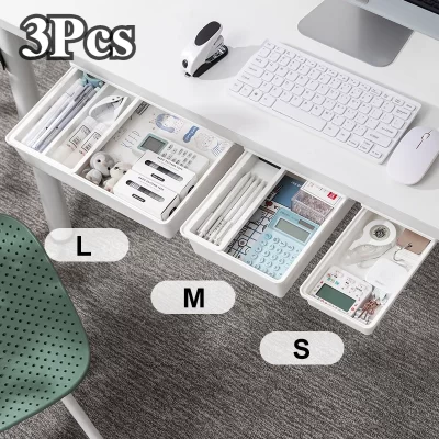 Caixa de armazenamento escondida gaveta de armazenamento de mesa auto-adesivo suporte de armazenamento de mesa de plástico simples artigos diversos cosméticos organizador de papelaria