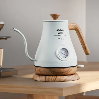 Chaleira Elétrica Retro com Termômetro, Gooseneck Bule com Boca Magra, Hand Brew Coffee Pot, Aquecimento Rápido, 110V, 220V, 1.0L
