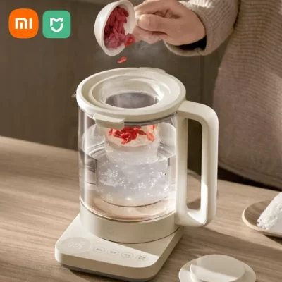Xiaomi Mijia-Chaleira Multifuncional com Grande Capacidade, Bule de Aço Inoxidável com Filtro de Chá, Copo Guisado, Doméstico, S2, 800W, 1.5L