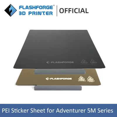 Flashforge-PEI Plataforma Folha para Impressora 3D, Acessório Peças Impressora 3D, Folha para Aventureiro, 5M e 5M Pro Construir Cama
