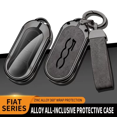 Para fiat 500 500c 500l 500x caixa de proteção chave do carro liga zinco dispositivo controle remoto capa protetora acessórios automóveis