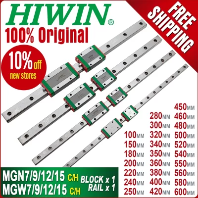 Original hiwin mini guia linear trilhos bloco transporte mgn12h mgn9h mgn12c mgn15c mgn7h mgn9h mgn12h mgn15h peça de impressora 3d cnc