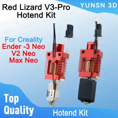 Atualização Red Lizard V3-Pro Hotend Kit Para Creality 3D Ender -3 Neo/V2 Neo/ Max Neo Cerâmica Hot End Banhado A Cobre Bloco Aquecido